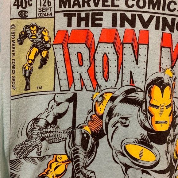 Marvel Iron Man Men’s XL Light Blue crew neck - Picture 3 of 5